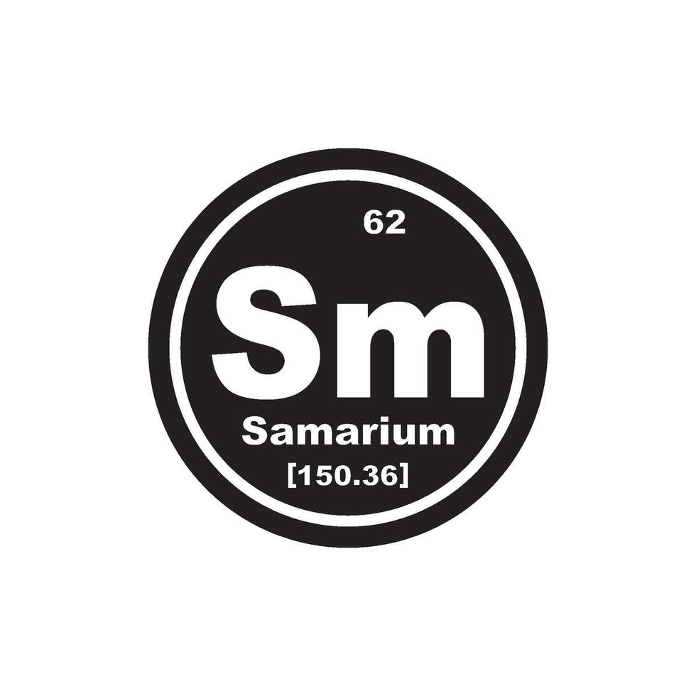 samarium icoon, chemisch element in de periodiek tafel vector