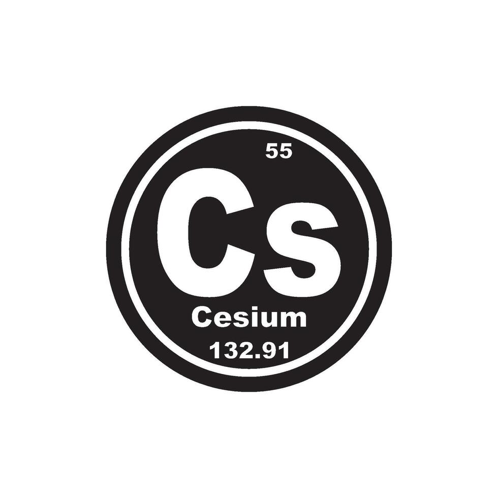 cesium icoon, chemisch element in de periodiek tafel vector