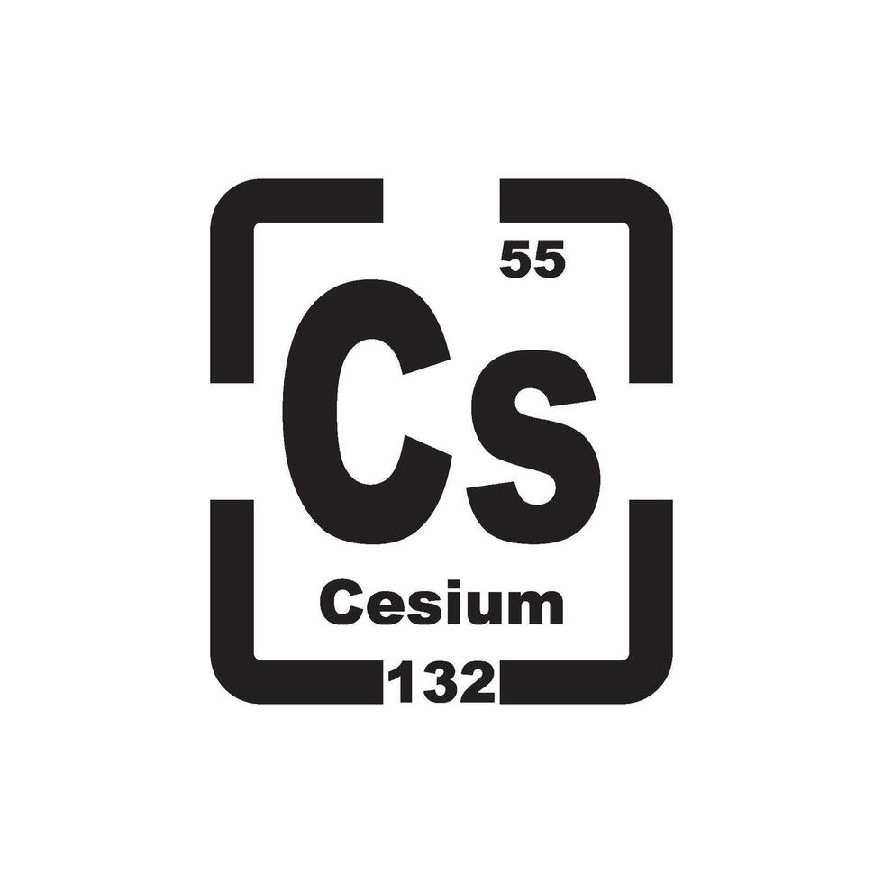 cesium icoon, chemisch element in de periodiek tafel vector