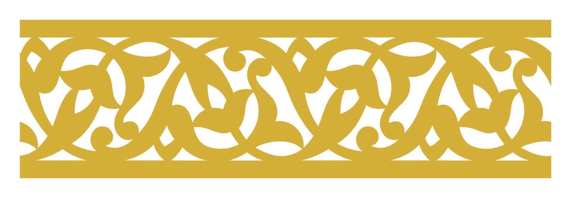 antiek naadloos Arabisch bloemen ornament kader ontwerp element, vector laser en cnc snijdend grens sjabloon