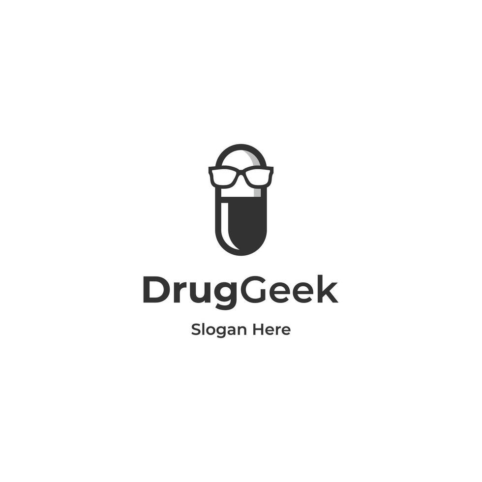 drug geek logo ontwerp modern concept vector