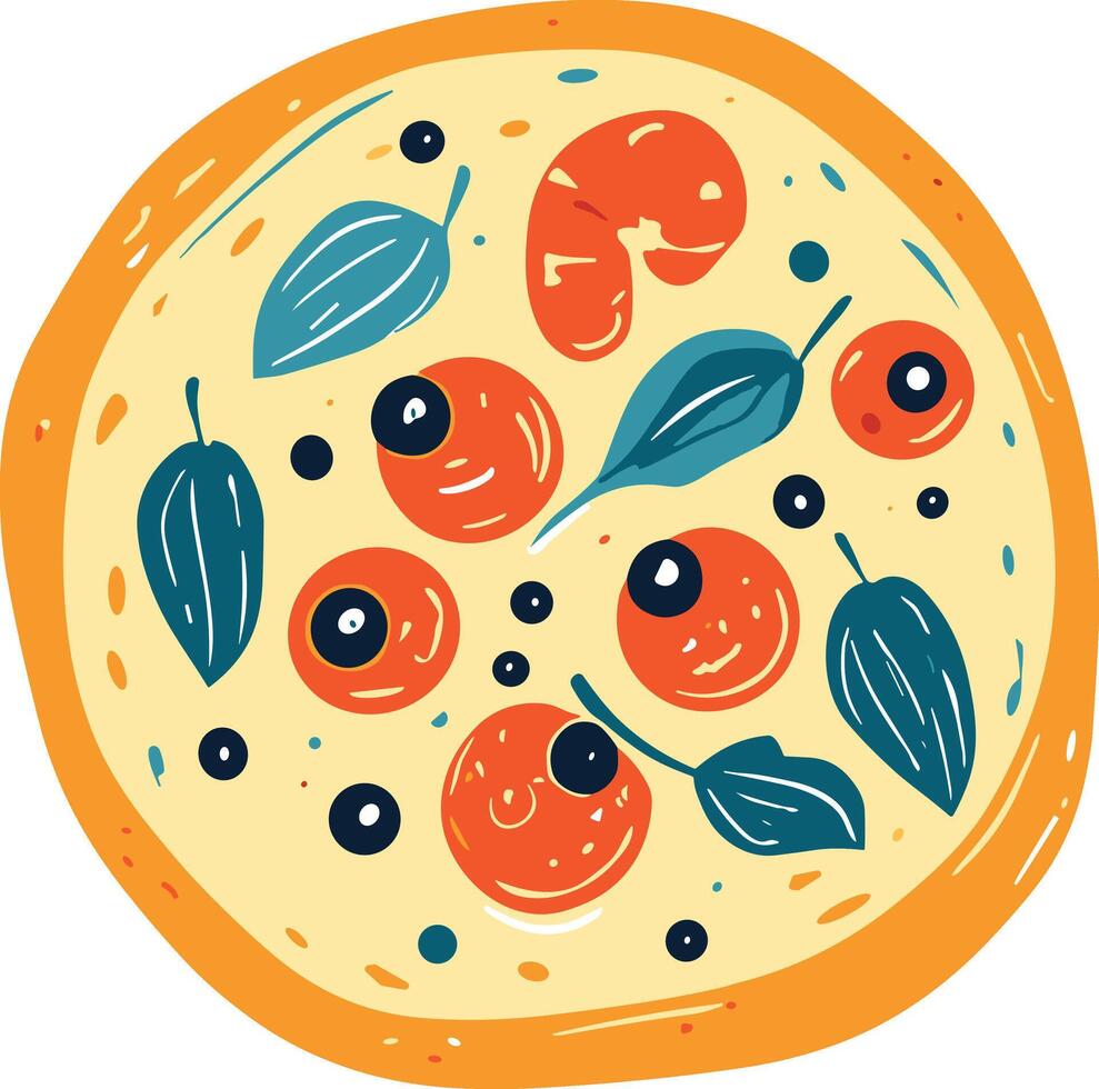 isoleren pizza vlak stijl Aan achtergrond vector