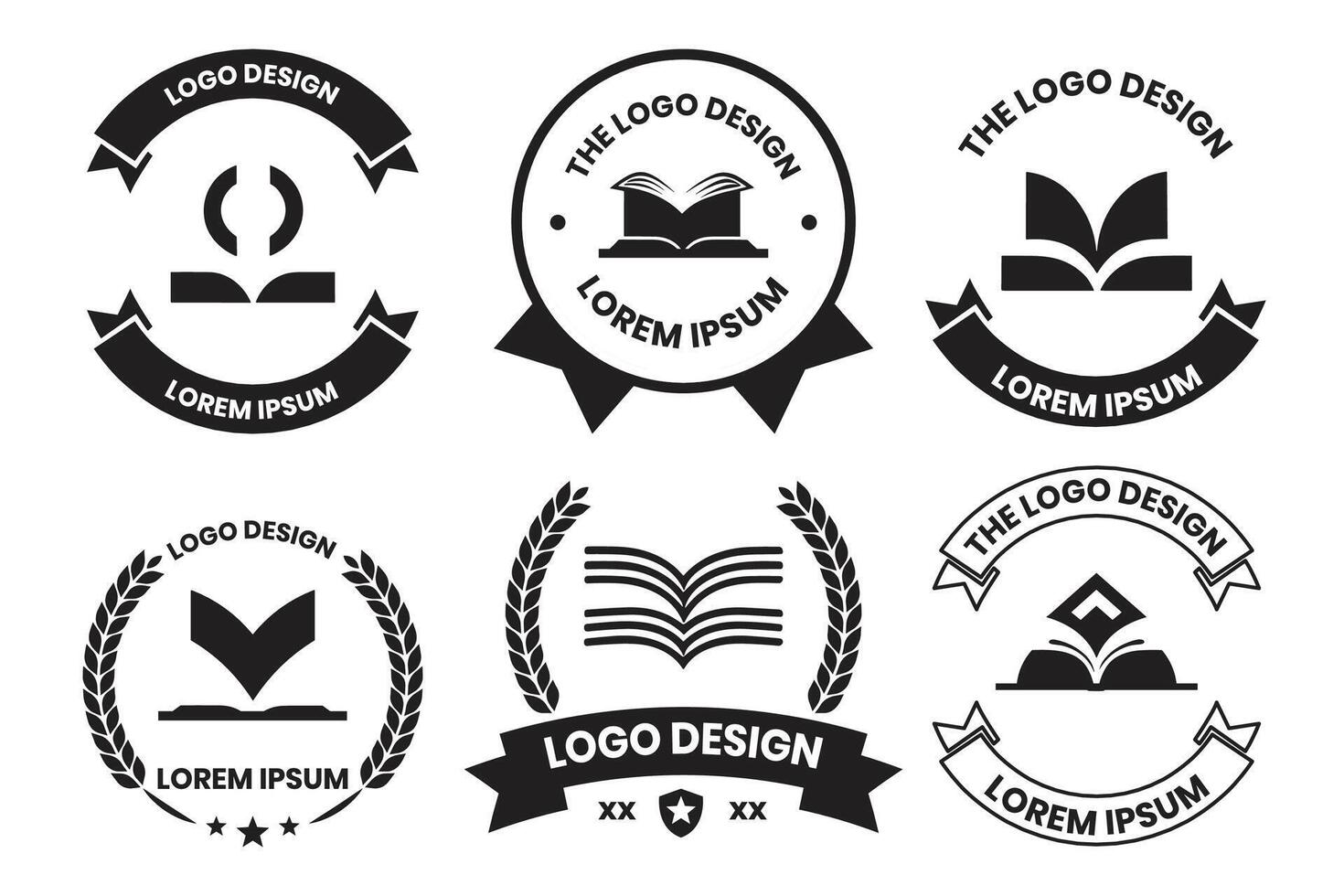 boekhandel of bril winkel logo of insigne in boekhandel concept in wijnoogst of retro stijl vector