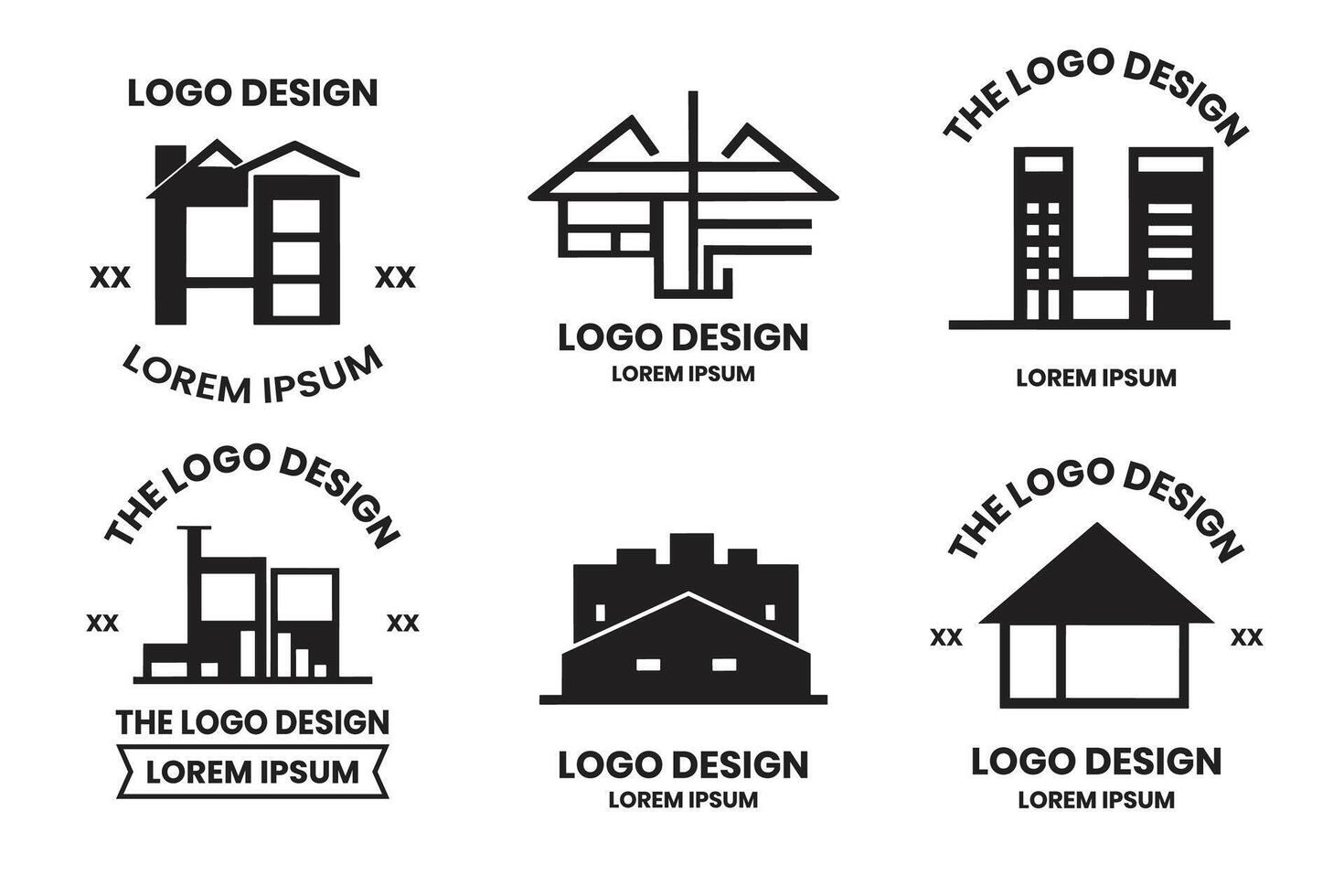 huizen en wolkenkrabbers logo of insigne in wijnoogst stijl vector