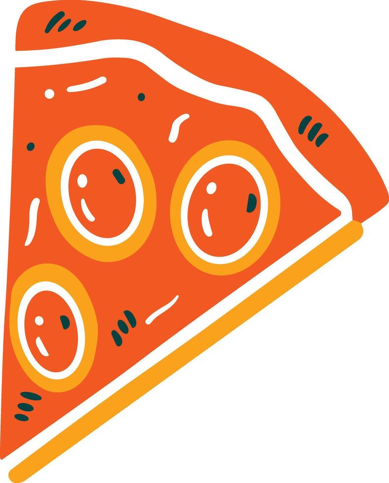 isoleren plak van pizza vlak stijl Aan achtergrond vector