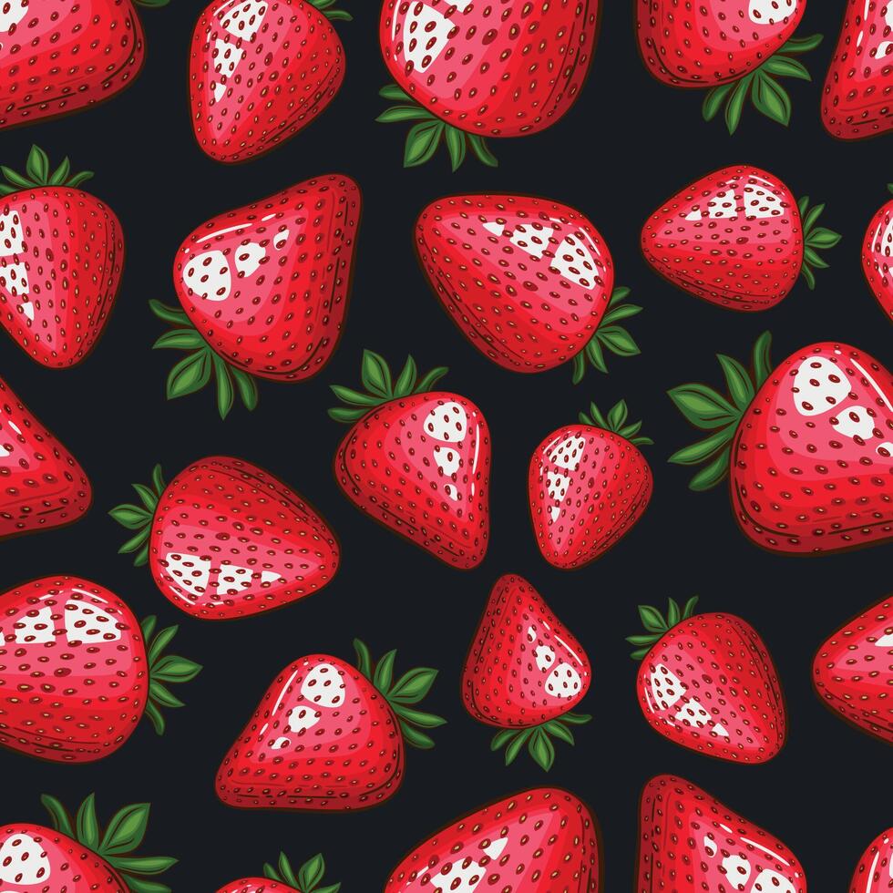 kleurrijk naadloos patroon met vers vruchten. naadloos patroon met aardbei. voedsel patroon achtergrond. gemengd fruit patroon. keuken levendig ontwerp. hand- getrokken vector illustratie