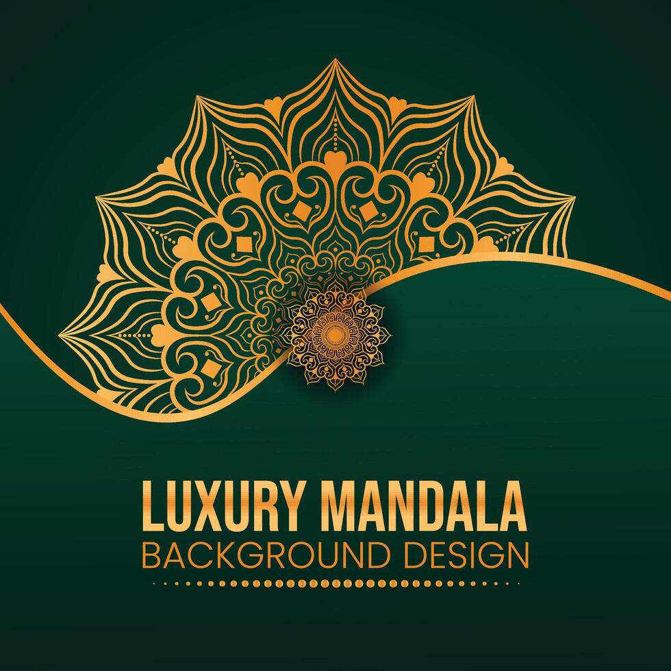 luxe sier- mandala effect ontwerp achtergrond met gouden kleur vector