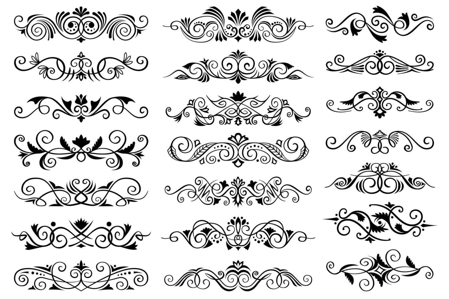 abstract kalligrafische overladen ontwerp elementen. wijnoogst sier- patronen. luxe, elegant floreren lijn kunst vector ontwerp