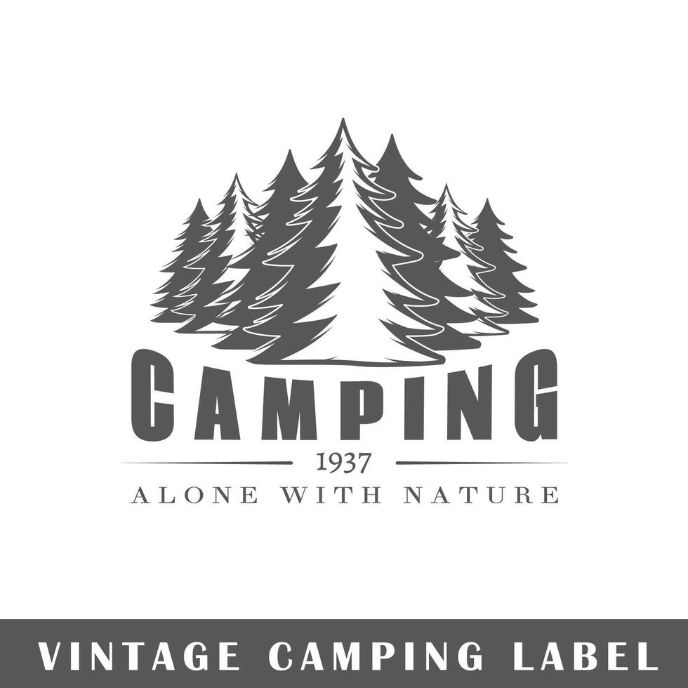 camping etiket geïsoleerd Aan wit achtergrond vector