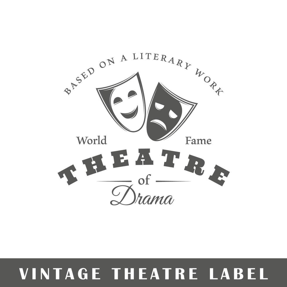 theater etiket geïsoleerd Aan wit achtergrond vector
