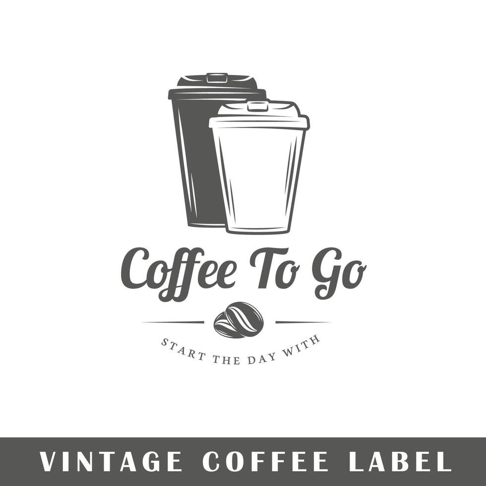 koffie etiket geïsoleerd Aan wit achtergrond vector