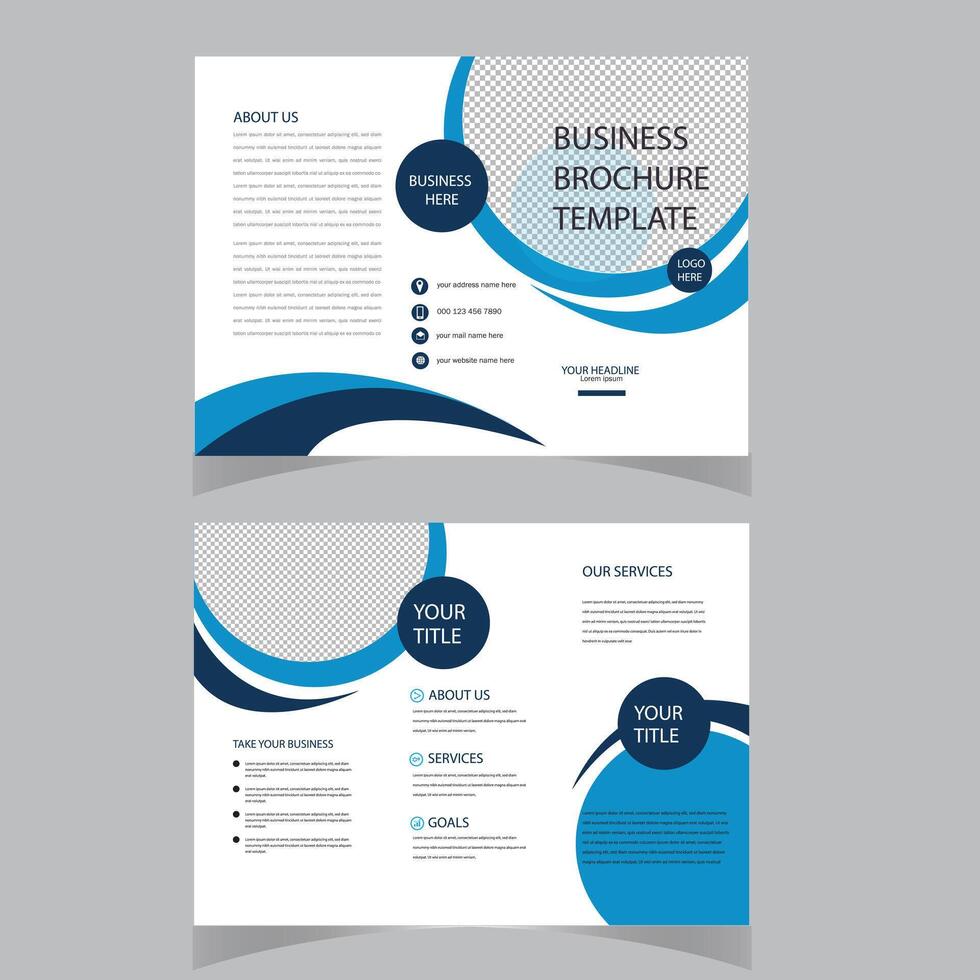 bedrijf drievoud brochure sjabloon ontwerp met minimalistische lay-out en modern concept gebruik voor bedrijf catalogus en profiel vector
