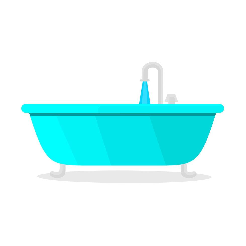vector illustratie van bad met vloeiende water geïsoleerd Aan wit achtergrond. Super goed voor reiniging de lichaam en zwemmen.