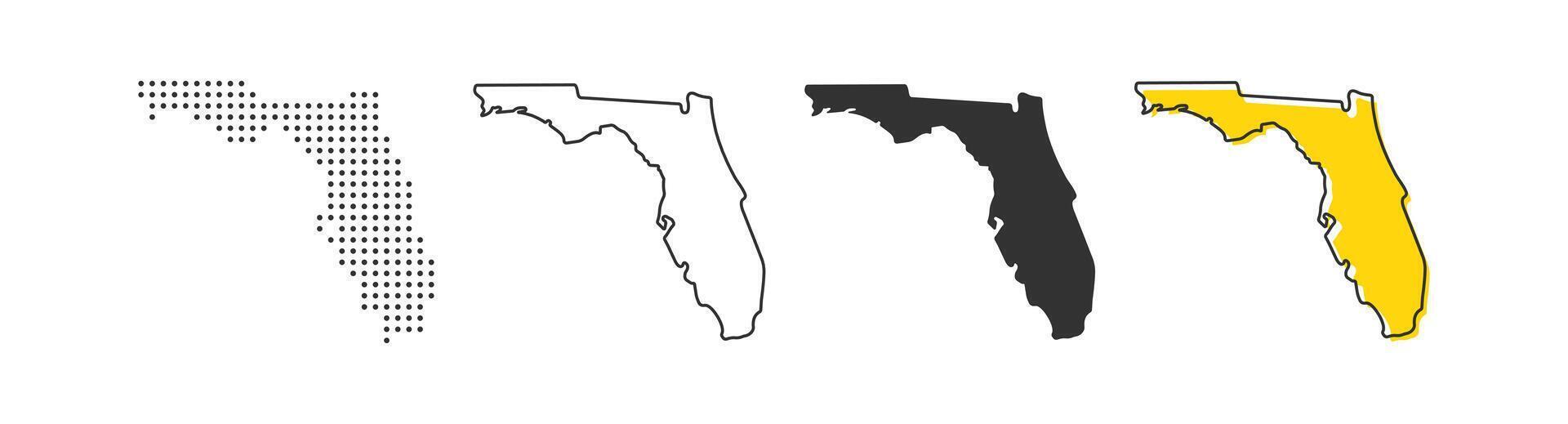 Florida staat kaart van Verenigde Staten van Amerika land. aardrijkskunde grens van Amerikaans dorp. vector illustratie.