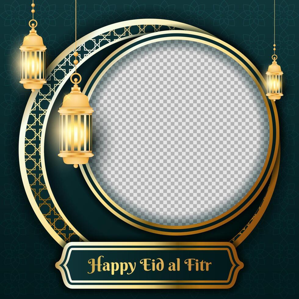 luxe eid al fitr twibbon sjabloon vector