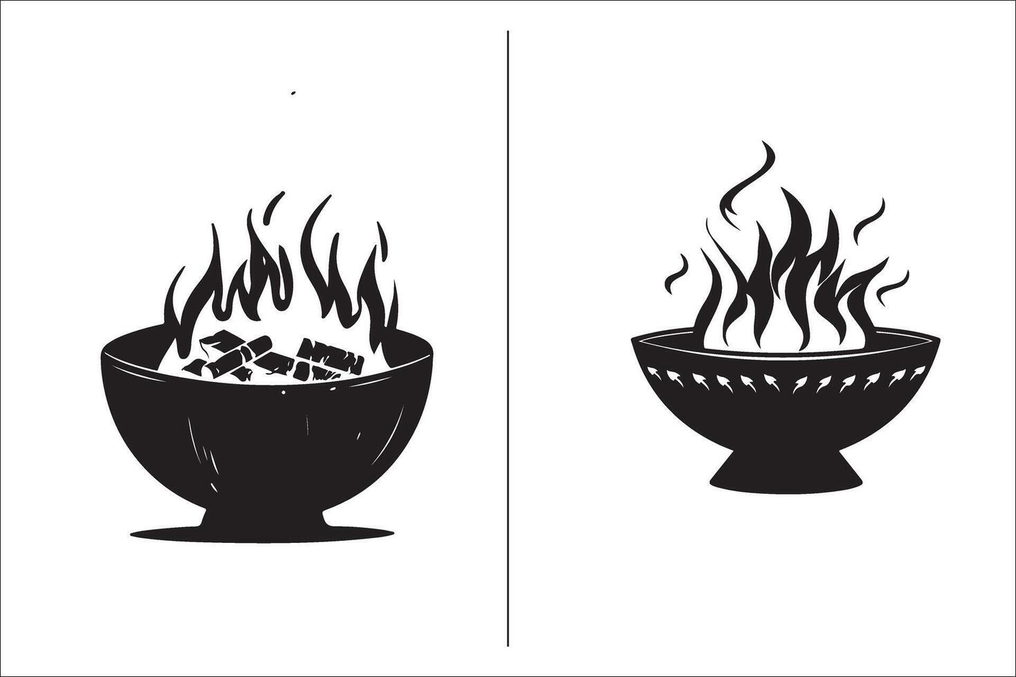 bbq en rooster verwant silhouet vector