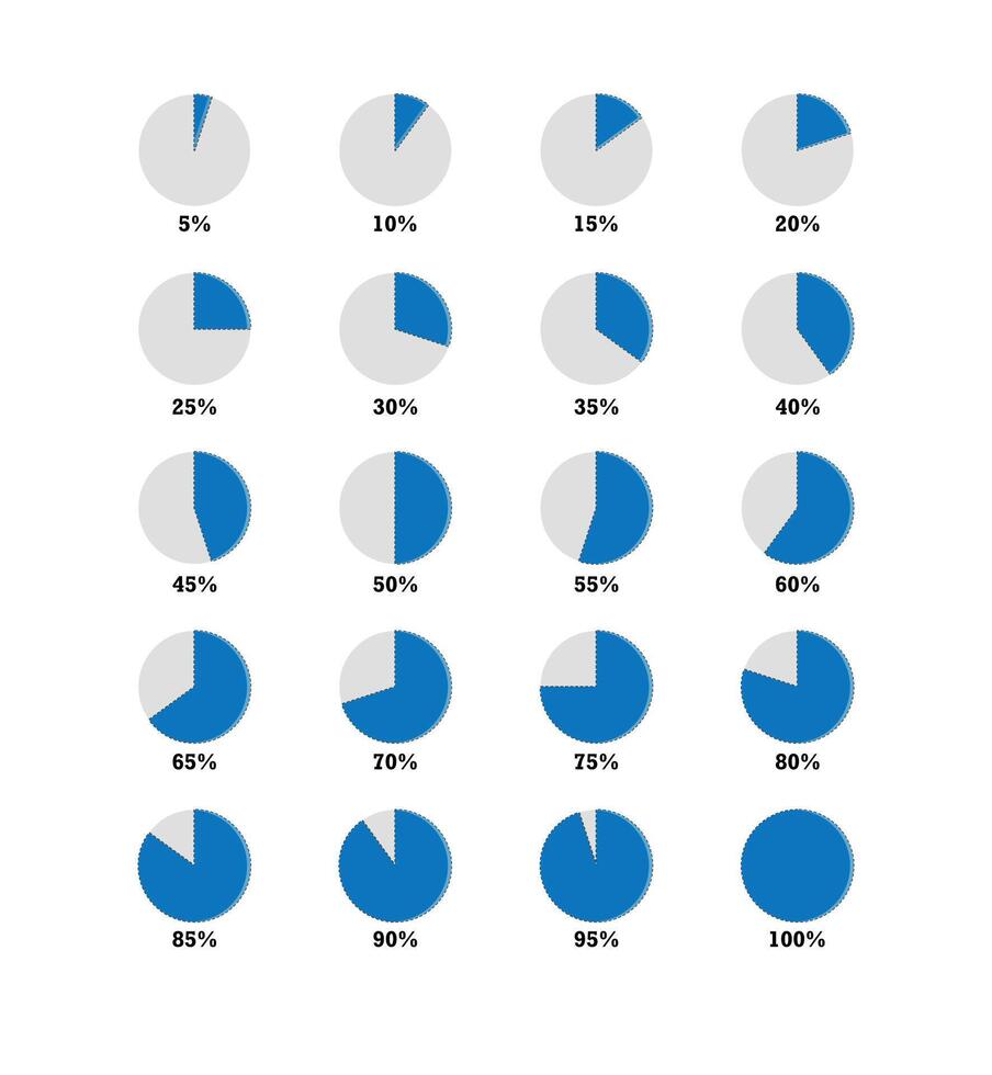 20 reeks taart tabel percentage diagram ontwerp, infographic vector 3d taart grafiek.