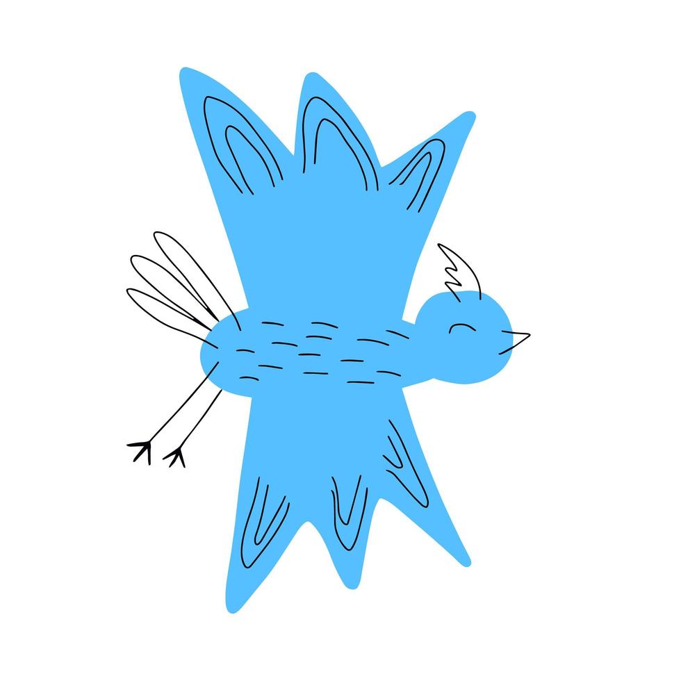 cartoon grappig, schattige vogel, vectorillustratie, met de hand getekend vector