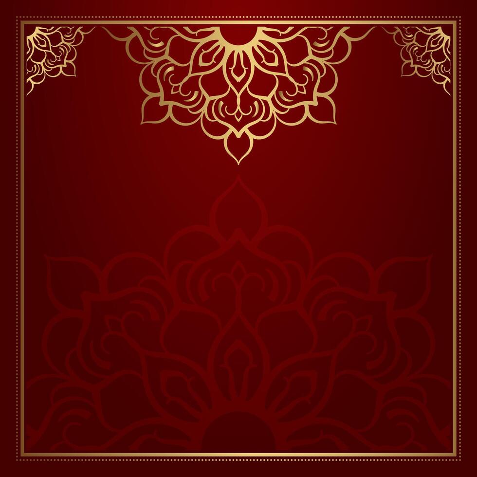 rood achtergrond met mandala ornament vector