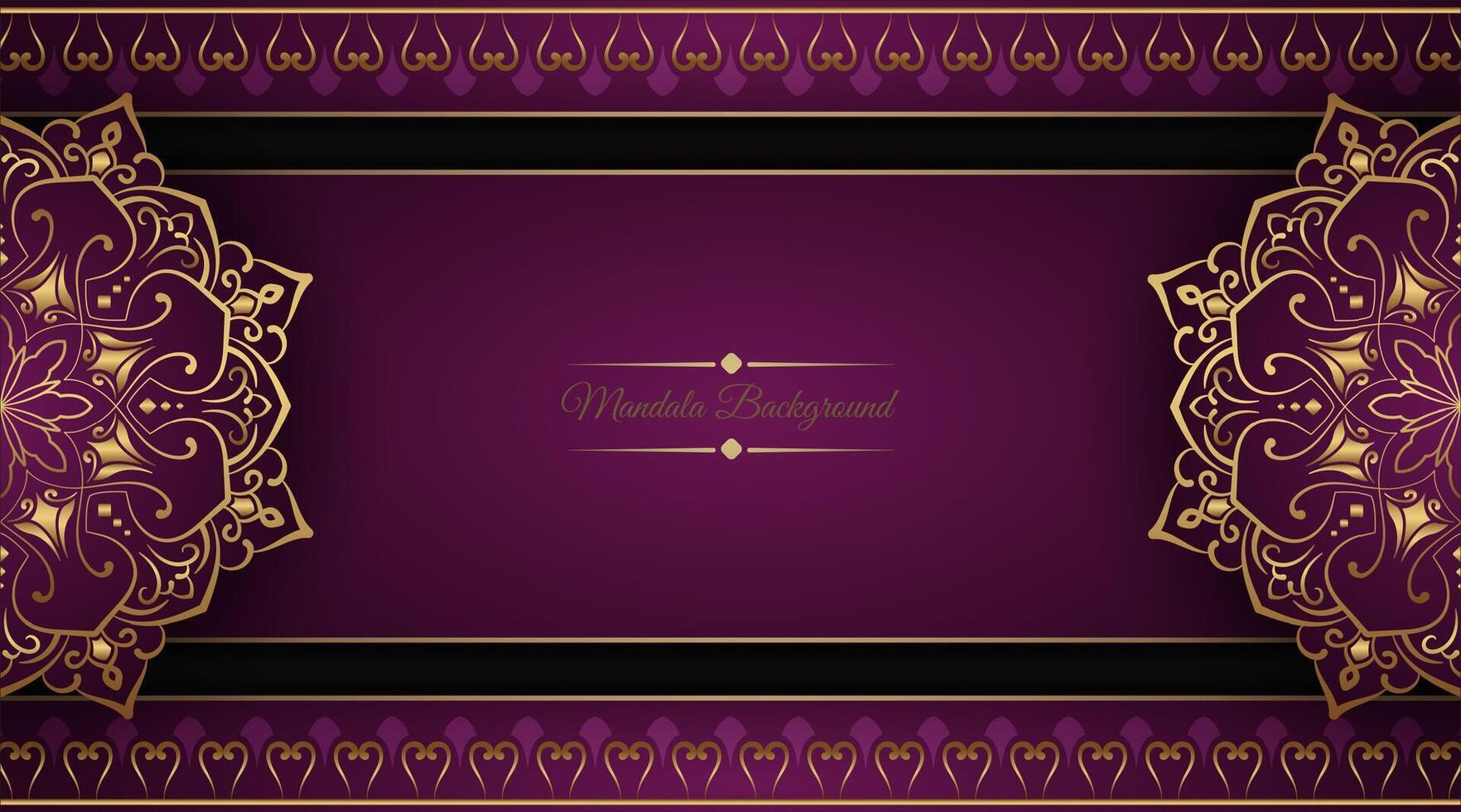 luxe achtergrond met gouden mandala ornament vector