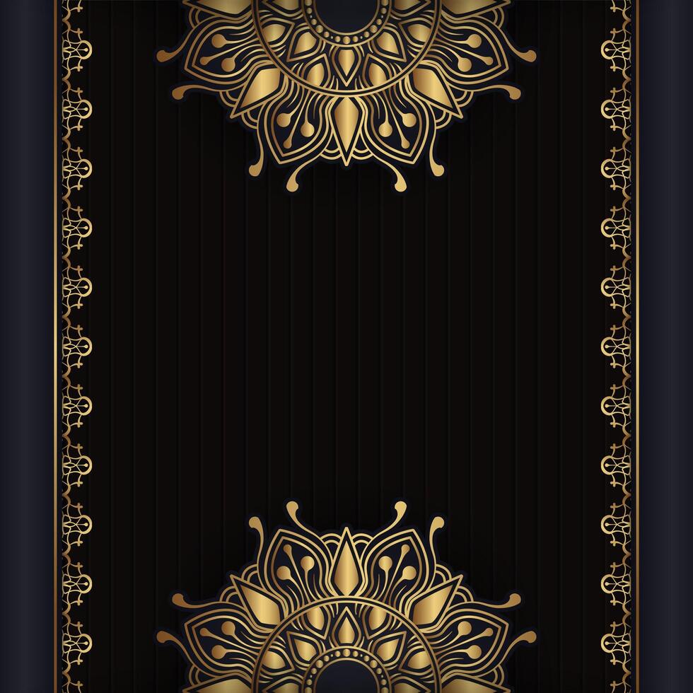 luxe achtergrond met gouden mandala ornament vector