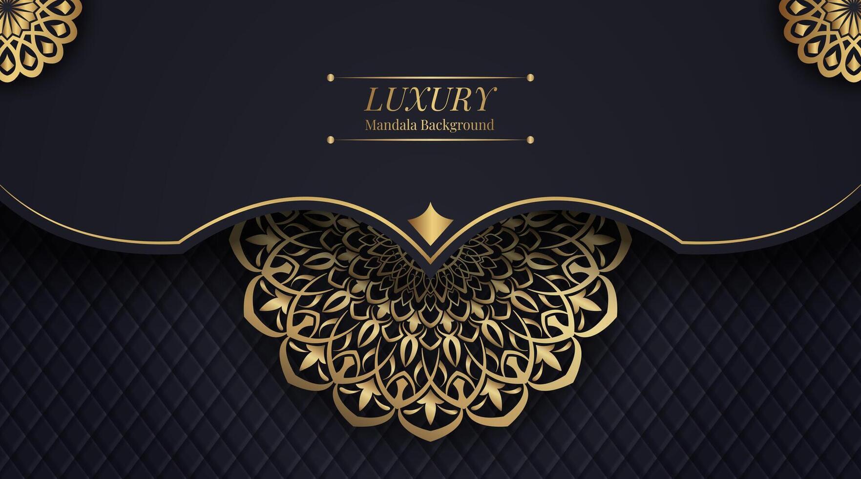 luxe achtergrond met gouden mandala ornament vector