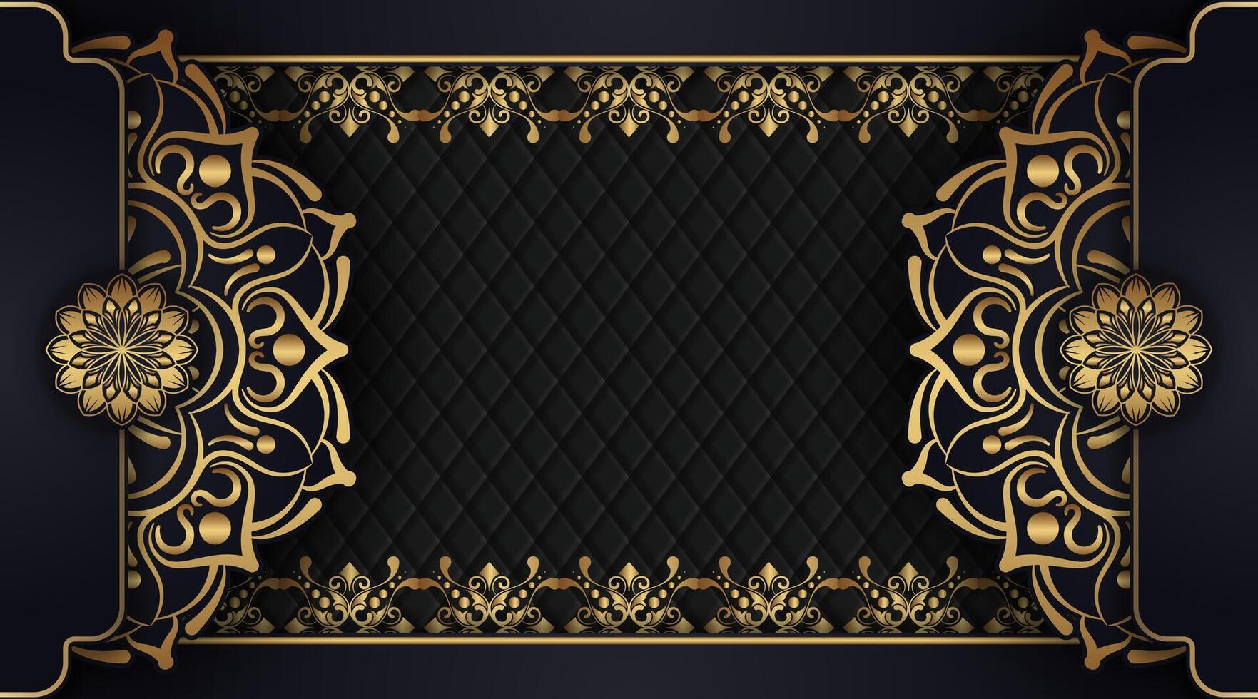 luxe achtergrond met gouden mandala ornament vector