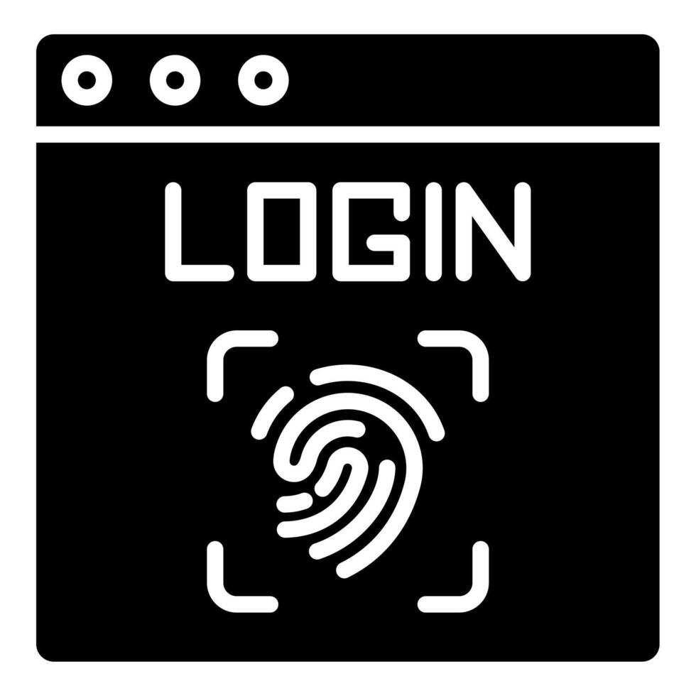 biometrisch Log in icoon lijn vector illustratie