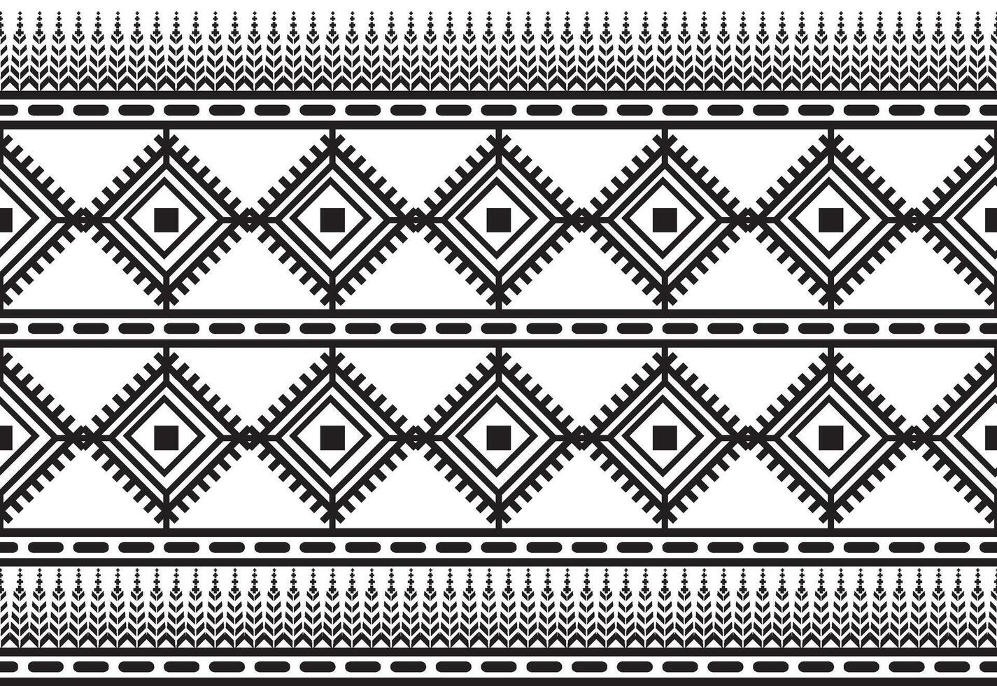 tribal traditioneel kleding stof batik etnisch. ikat bloemen naadloos patroon bladeren meetkundig herhalen ontwerp voor behang, inpakken, mode, tapijt, kleding. zwart en wit vector