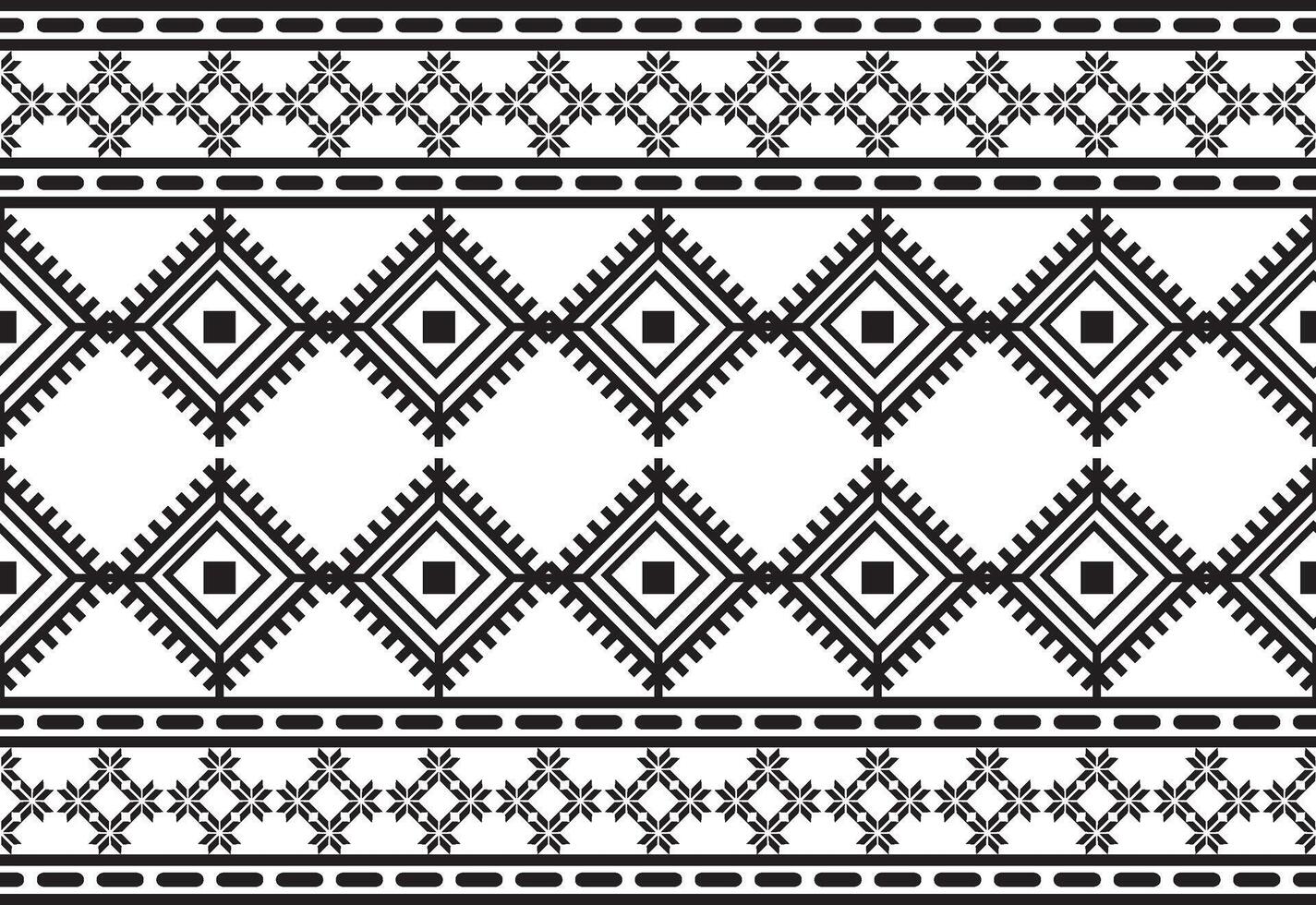 tribal traditioneel kleding stof batik etnisch. ikat bloemen naadloos patroon bladeren meetkundig herhalen ontwerp voor behang, inpakken, mode, tapijt, kleding. zwart en wit vector