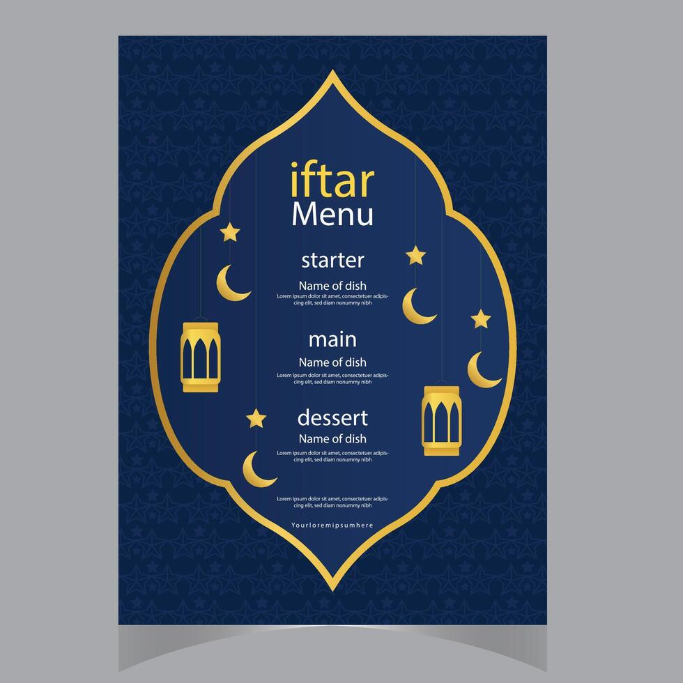 Ramadan karem groet kaart ontwerp met realistisch Islamitisch patroon en Arabisch lantaarn geschikt voor banier, poster enz. vector illustratie.