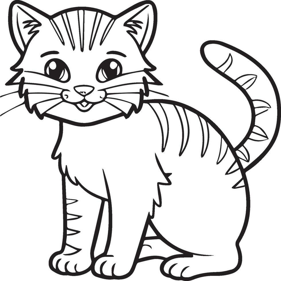 katten kleur bladzijde. kat schets vector afbeeldingen. schattig ontwerp kat schets vector