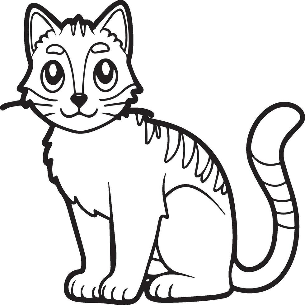 katten kleur bladzijde. kat schets vector afbeeldingen. schattig ontwerp kat schets vector