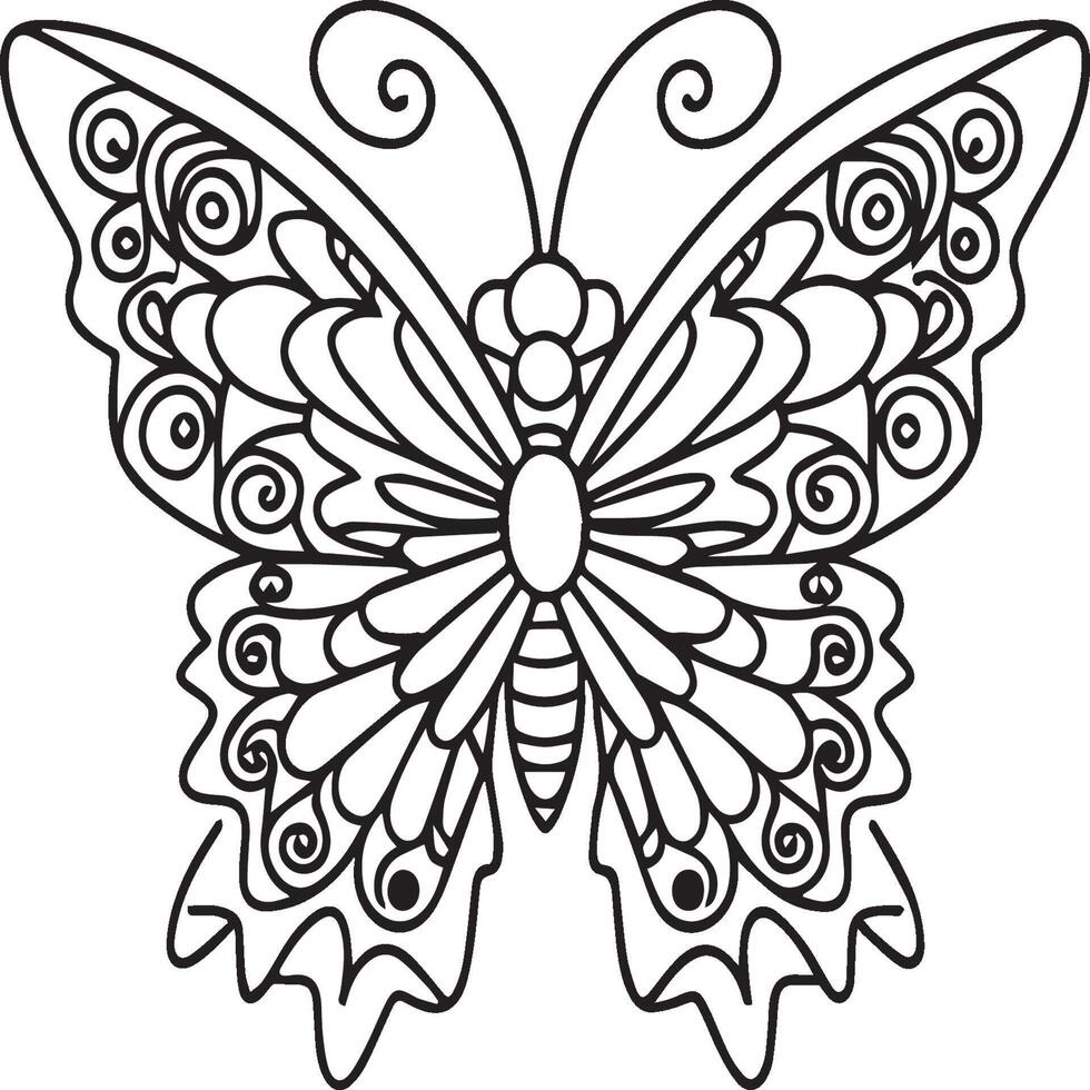 vlinders kleur bladzijde. vlinders schets vector afbeelding. schattig ontwerp vlinder schets vector