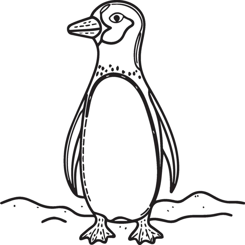 pinguïns kleur Pagina's. pinguïns schets vector