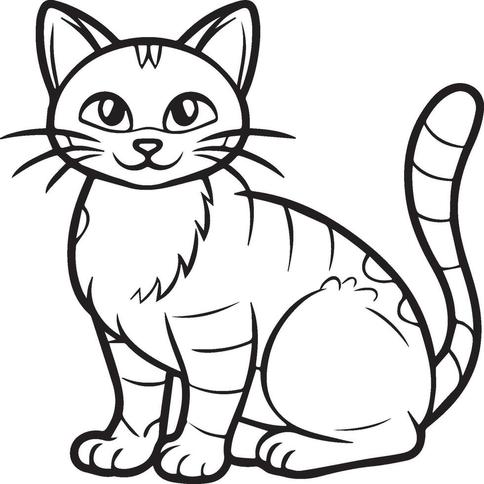 katten kleur bladzijde. kat schets vector afbeeldingen. schattig ontwerp kat schets vector