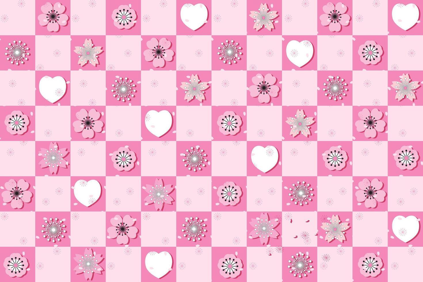 illustratie, patroon van abstract sakura bloem Aan roze tafel achtergrond. vector