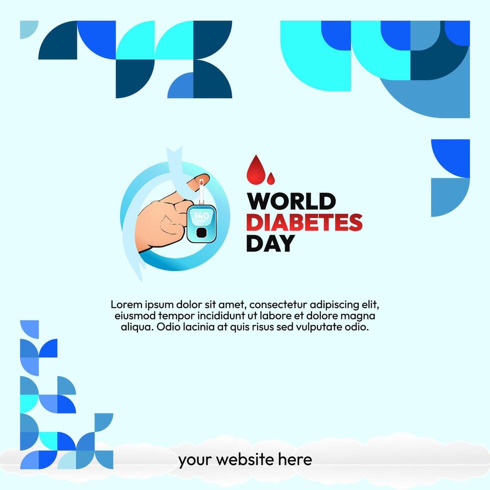 wereld diabetes dag banier voor bewustzijn en zorg. meetkundig banier voor Internationale diabetes dag. vector