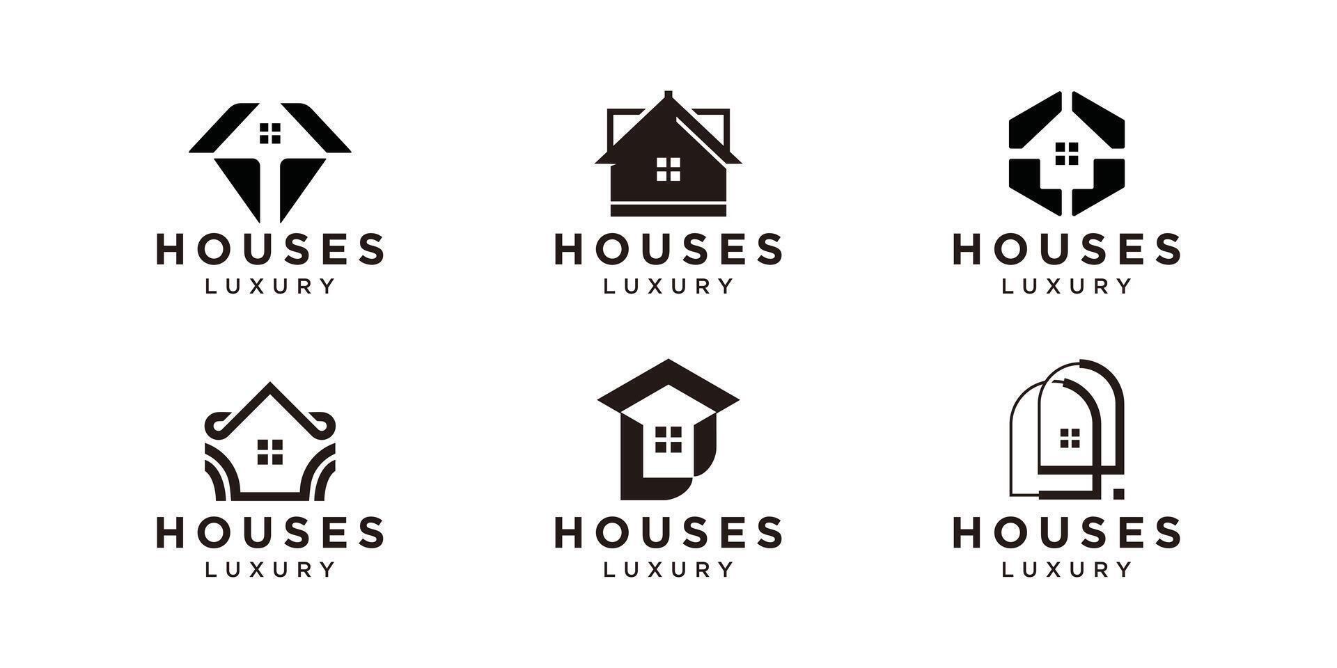 verzameling van luxe huis, huizen bouwen logo. reeks van huis ontwerp icoon sjabloon inspiraties vector
