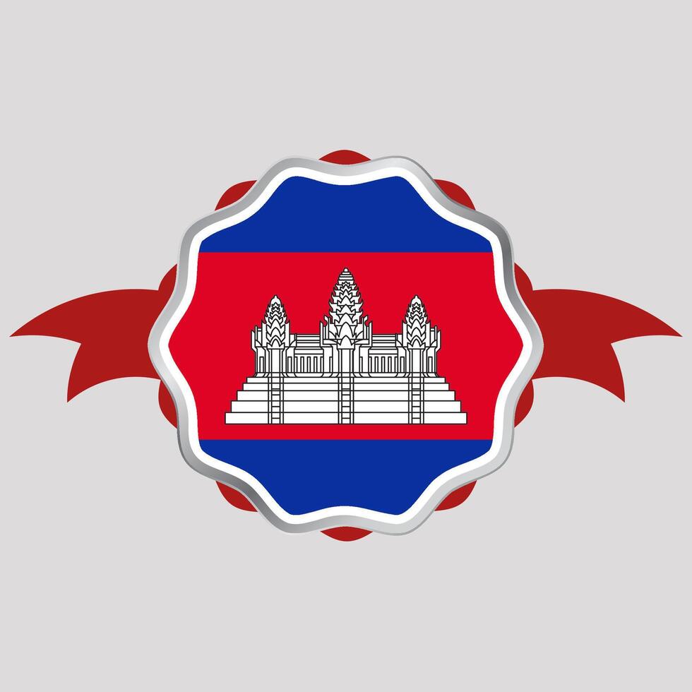 creatief Cambodja vlag sticker embleem vector