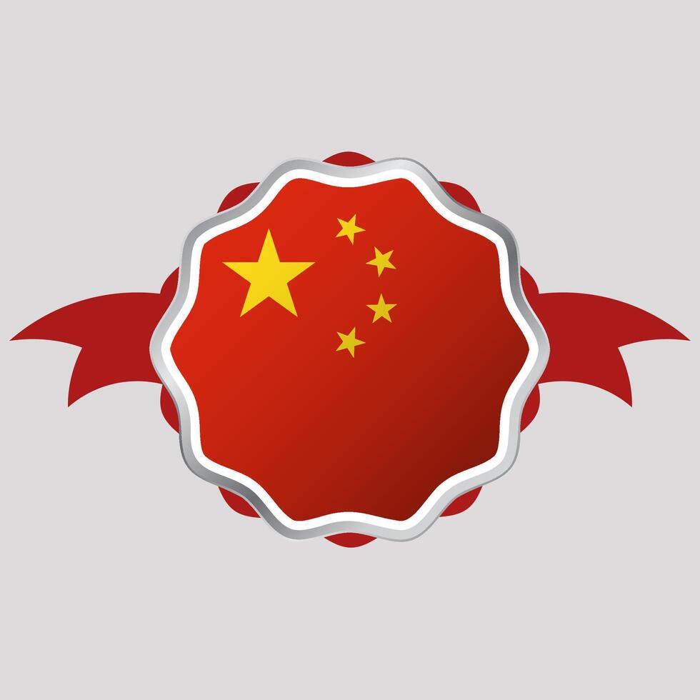 creatief China vlag sticker embleem vector