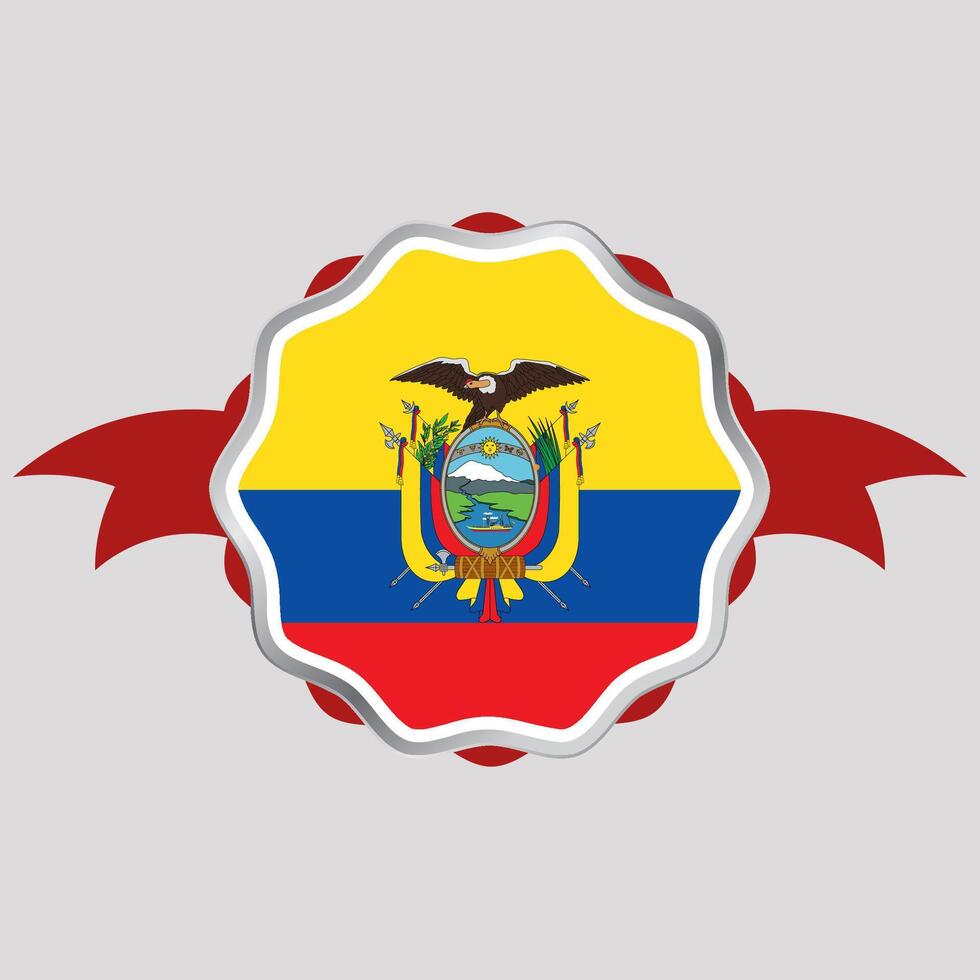 creatief Ecuador vlag sticker embleem vector