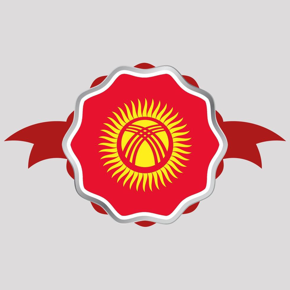 creatief Kirgizië vlag sticker embleem vector