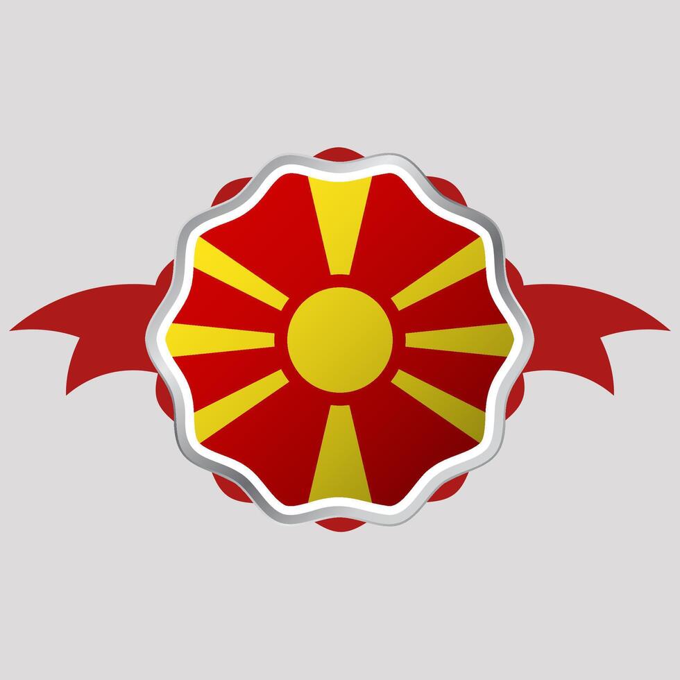 creatief Macedonië vlag sticker embleem vector