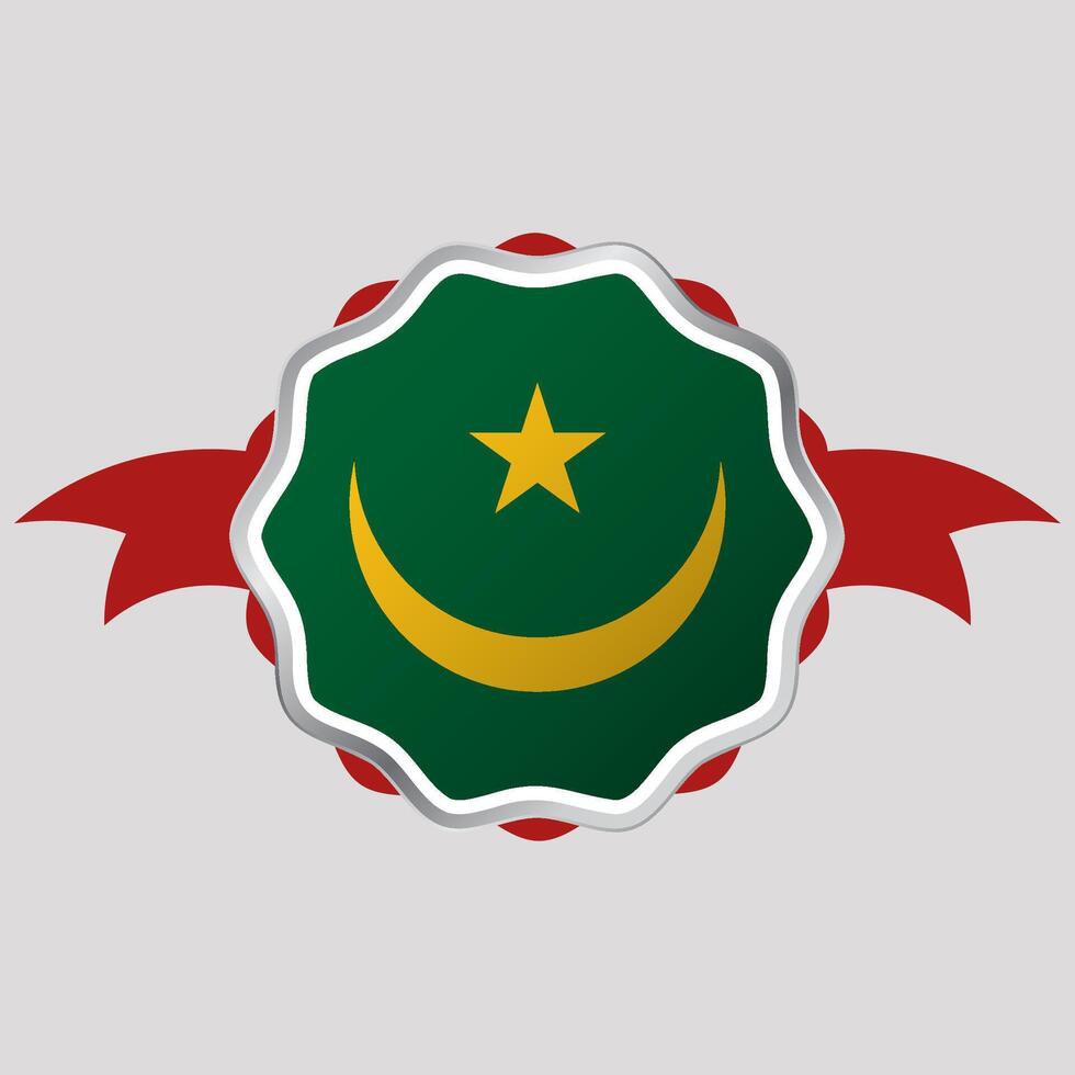 creatief mauritania vlag sticker embleem vector