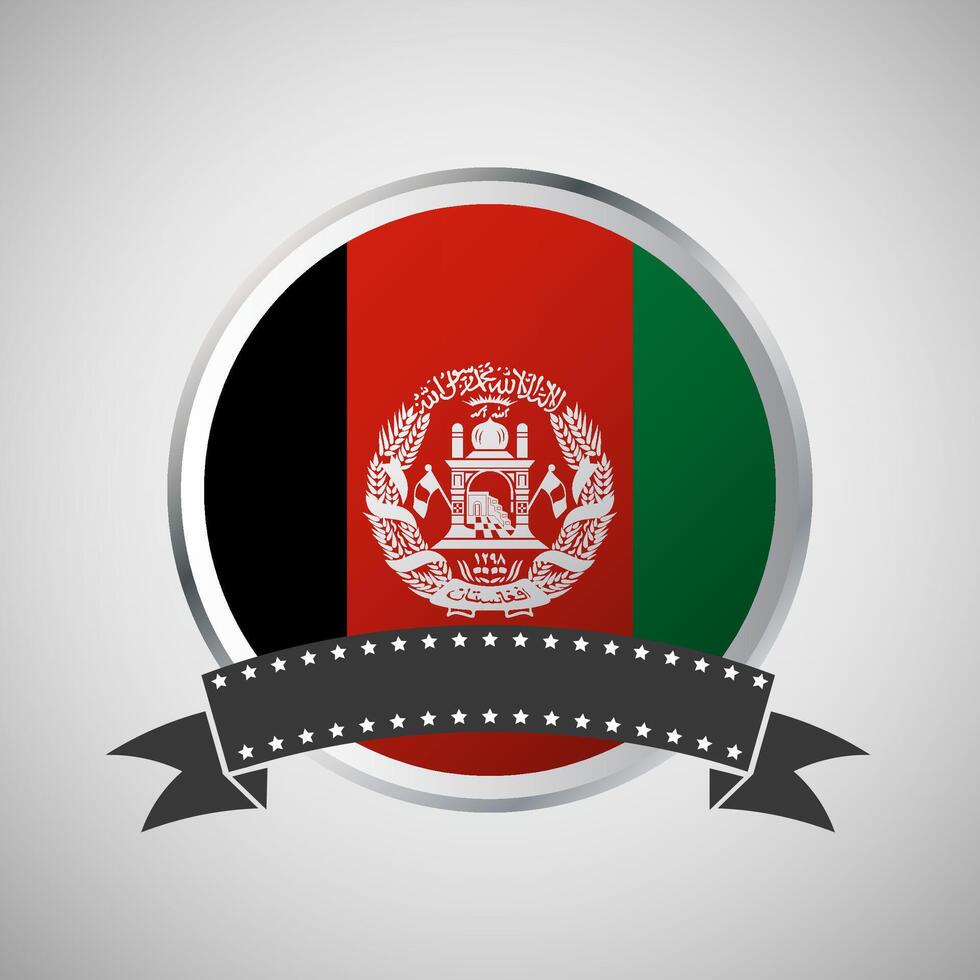 vector afghanistan ronde vlag banier vector illustratie