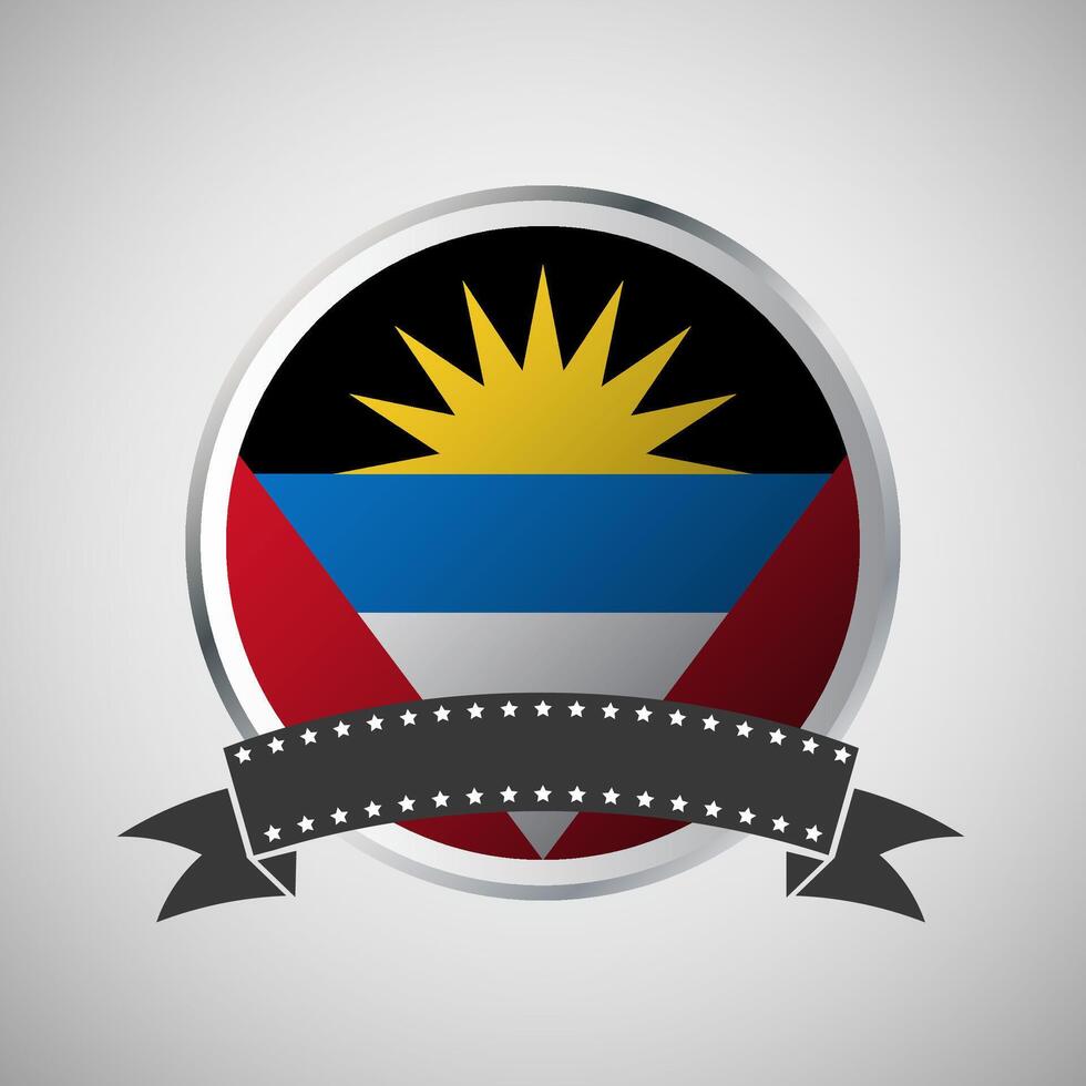 vector antigua en Barbuda ronde vlag banier vector illustratie