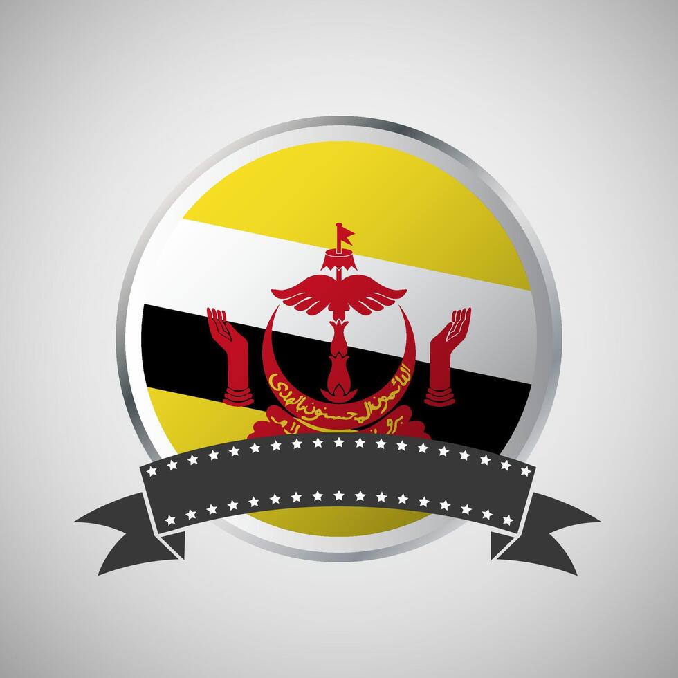 vector Brunei ronde vlag banier vector illustratie