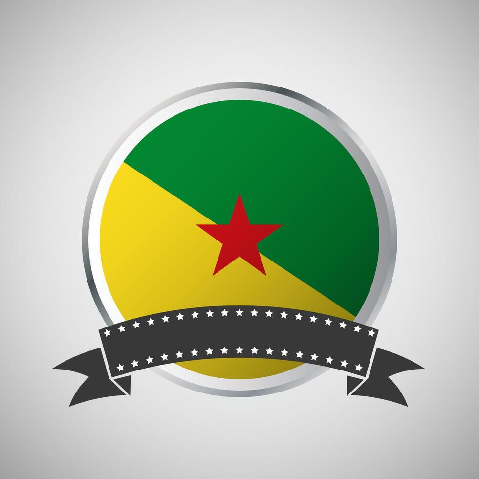 vector Frans Guyana ronde vlag banier vector illustratie