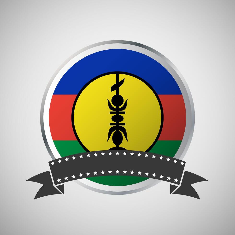 vector nieuw Caledonië ronde vlag banier vector illustratie